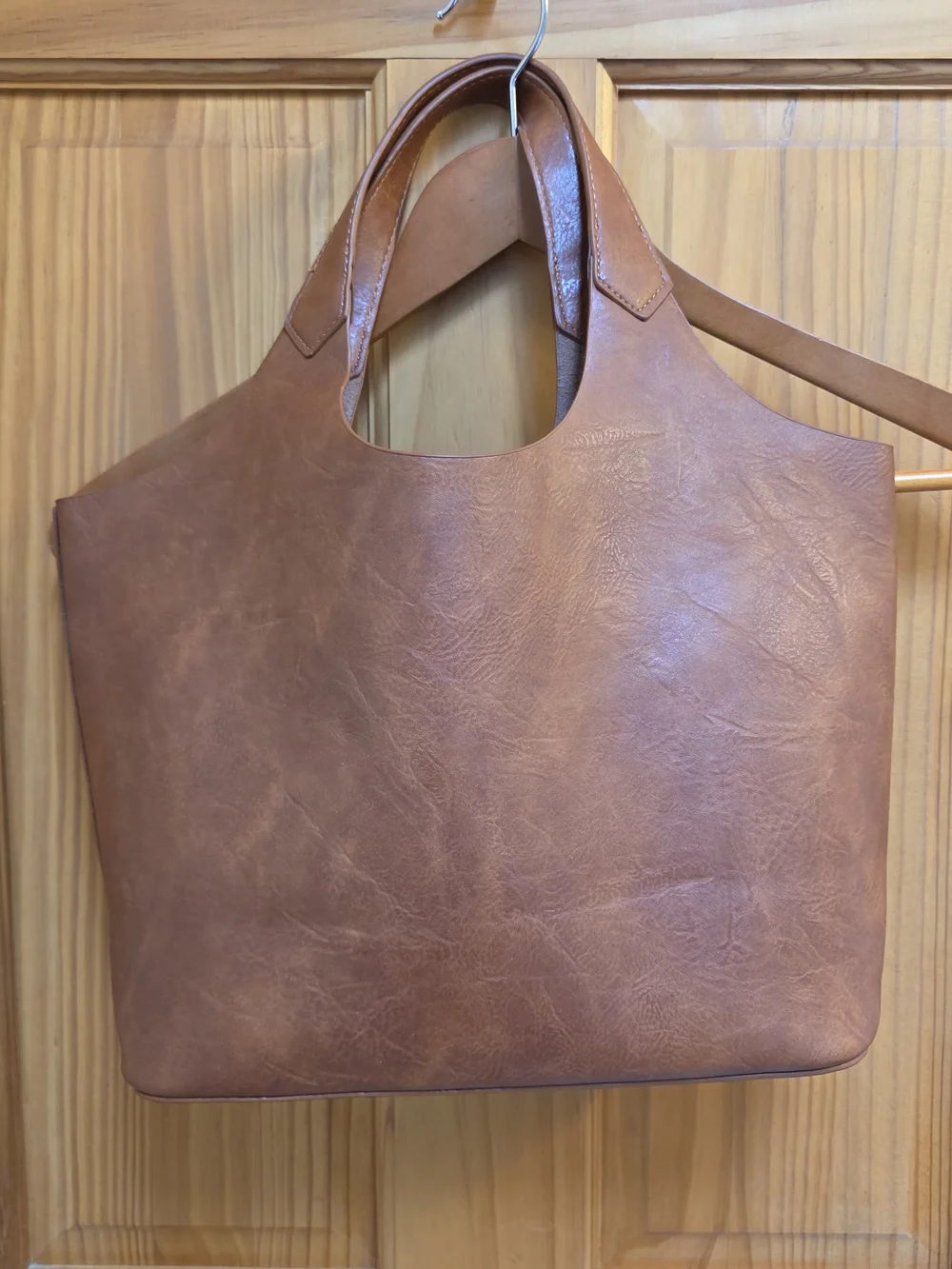 Leather Tote Bag in Warm Brown - Classic Women's Handbag